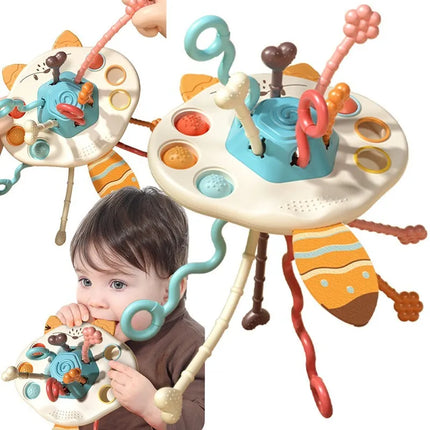 Woopie Montessori „Tug Toy“ lapiuko sensorinis kramtukas