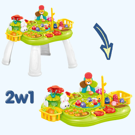Woopie Multi‑Function Game Table – 2in1 interaktyvus edukacinis stalas su šviesomis ir garsais