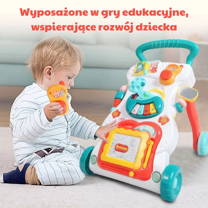 Woopie muzikinis stumdukas 2in1 su edukaciniu paneliu ir magnetine piešimo lenta