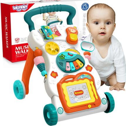Woopie muzikinis stumdukas 2in1 su edukaciniu paneliu ir magnetine piešimo lenta