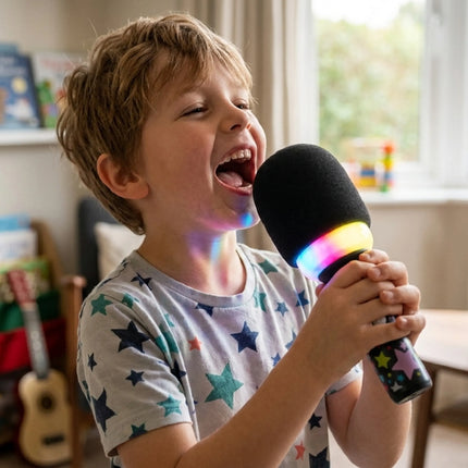Woopie „My Music World“ belaidis karaoke mikrofonas su garsiakalbiu (juodas, 3+)