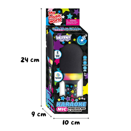 Woopie „My Music World“ belaidis karaoke mikrofonas su garsiakalbiu (juodas, 3+)