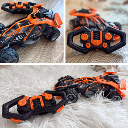 Woopie nuotoliniu būdu valdomas oranžinis visureigis su LED ir garų efektu (2.4 GHz)