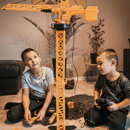 WOOPIE nuotoliniu pultu valdomas statybinis kranas su priedais, 3+