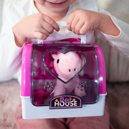 Woopie „Pet House“ nešiojamas namelis su pliušiniu vienaragiu