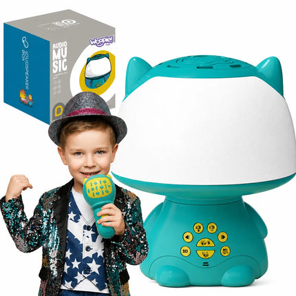 Woopie RGB lemputė–garsiakalbis su mikrofonu „Katinukas“ (turkio, 3+)