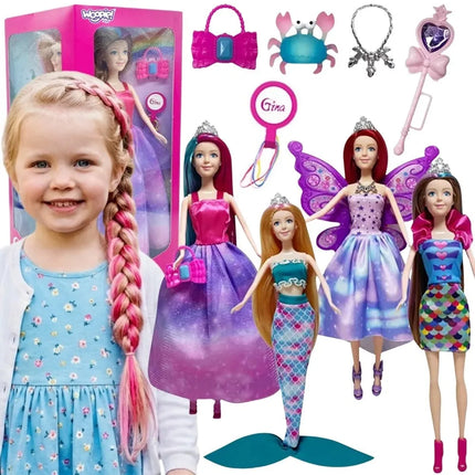 Woopie Royal 4 magiškų lėlių rinkinys – undinėlė, fėja ir dvi princesės