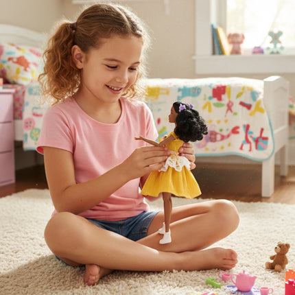 Woopie ROYAL lėlė Emi – 32 cm klasikinė mados dama su geltona suknele
