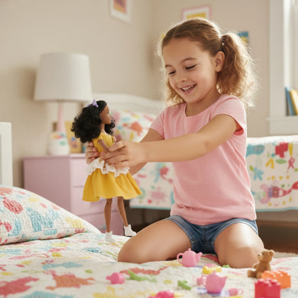 Woopie ROYAL lėlė Emi – 32 cm klasikinė mados dama su geltona suknele