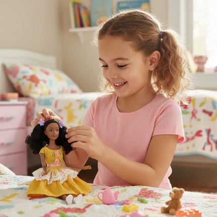 Woopie ROYAL lėlė Emi – 32 cm klasikinė mados dama su geltona suknele