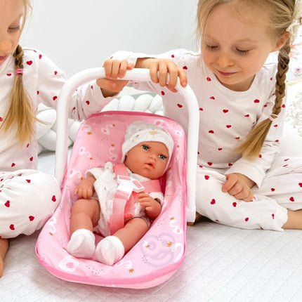 Woopie Royal minkšta lėlė bobas su rožiniu nešiokliu