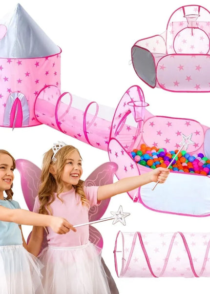 Woopie rožinis 3in1 žaidimų rinkinys – pilies palapinė