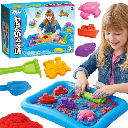 Woopie Sand Spirit kinetinio smėlio rinkinys su pripučiama smėlio dėže