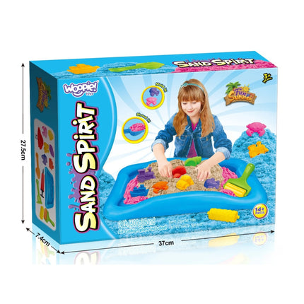 Woopie Sand Spirit kinetinio smėlio rinkinys su pripučiama smėlio dėže