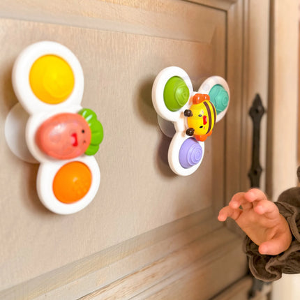 WOOPIE „Sensory Spinners“ – 3 suktukų rinkinys su siurbtukais, 18+ mėn.