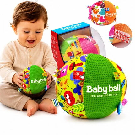WOOPIE „Soft Sensory Ball“ – minkštas sensorinis kamuoliukas kūdikiams, 3+ mėn.