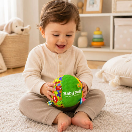 WOOPIE „Soft Sensory Ball“ – minkštas sensorinis kamuoliukas kūdikiams, 3+ mėn.