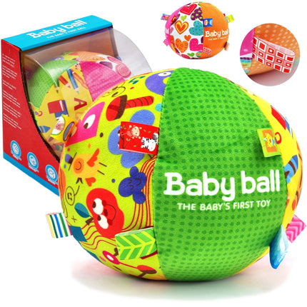 WOOPIE „Soft Sensory Ball“ – minkštas sensorinis kamuoliukas kūdikiams, 3+ mėn.
