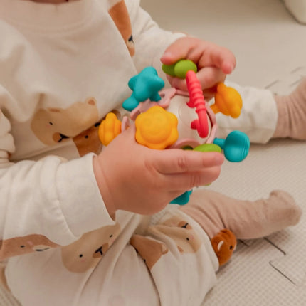 Woopie spalvota kamuoliuko formos barškutė 4in1