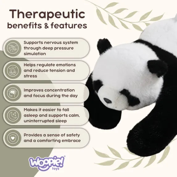 WOOPIE sunkioji sensorinė panda, 2,5 kg, 65 cm