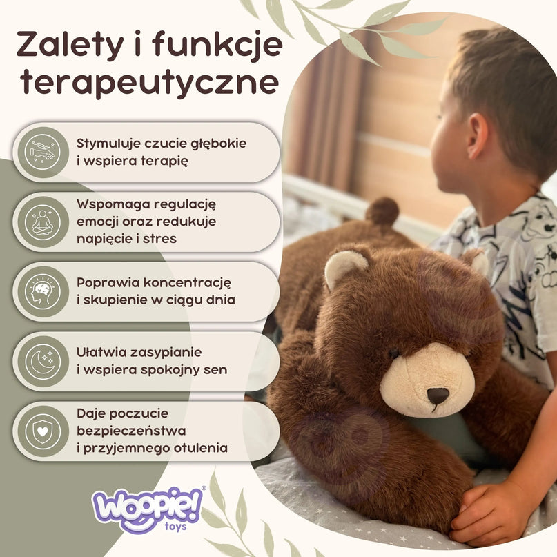 WOOPIE sunkusis meškiukas 2,5 kg – sensorinis apsunkintas pliušinis žaislas