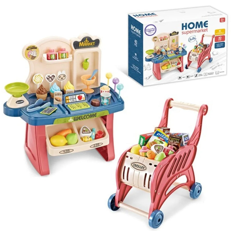 Woopie Supermarket stendas su vežimėliu