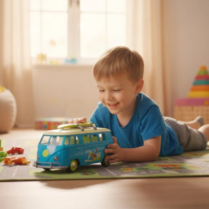 Woopie „Surfing Van“ 1:14 – retro autobusiukas su šviesomis, garsais ir banglente