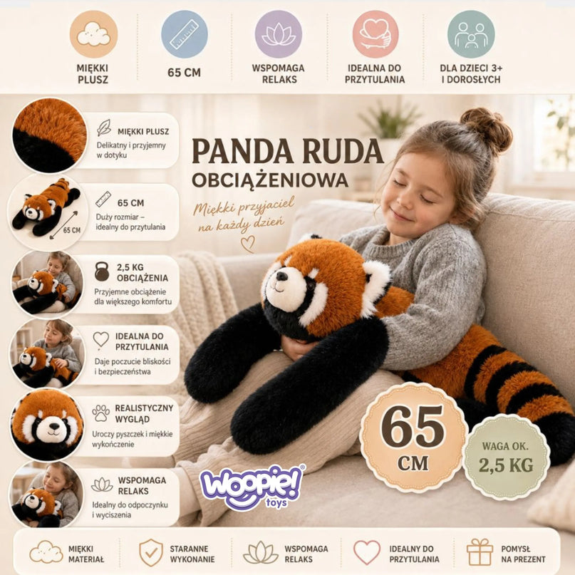 Woopie Svorinis meškiukas „Raudonoji panda“ 2,5 kg