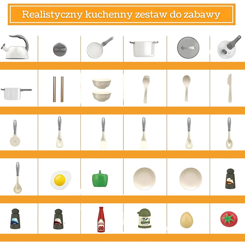WOOPIE virtuvės indų ir maisto produktų rinkinys vaikams, 3+