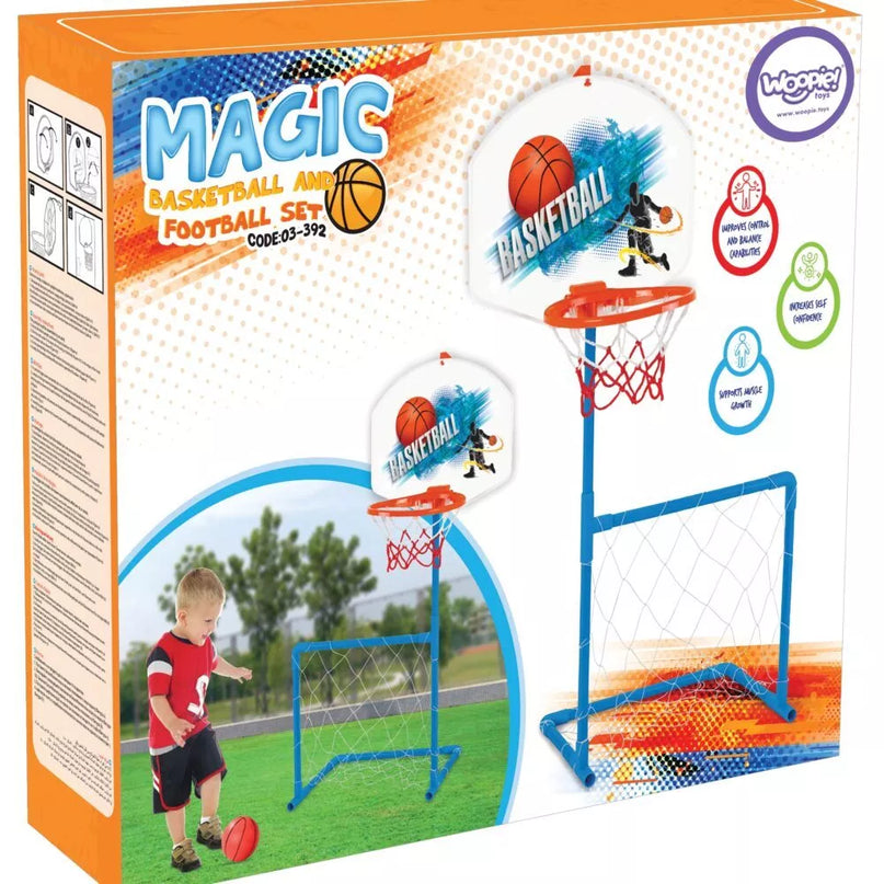 Krepšinio ir futbolo vartai + kamuolys