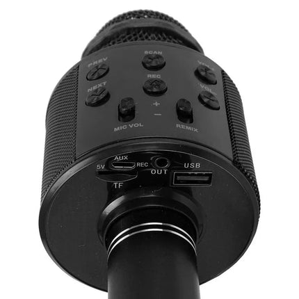 WS‑858 belaidis karaoke mikrofonas su garsiakalbiu ir įrašymu, 3+
