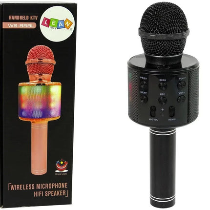 WS‑858 belaidis karaoke mikrofonas su garsiakalbiu ir įrašymu, 3+