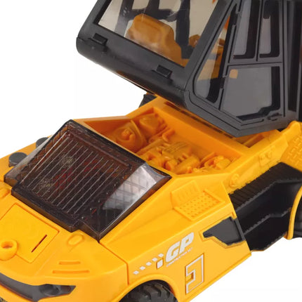 Geltonas šakinis krautuvas su kroviniu