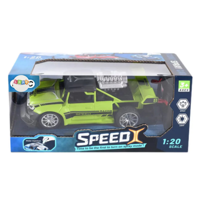 Žalias RC automobilis su dūmų efektu 1:20