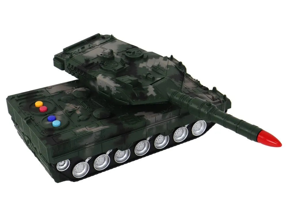 Žalias RC tankas 27 MHz su raketomis