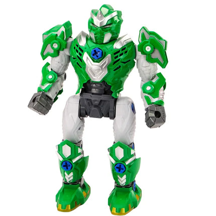 Žalias suveržiamas robotas su grąžtu