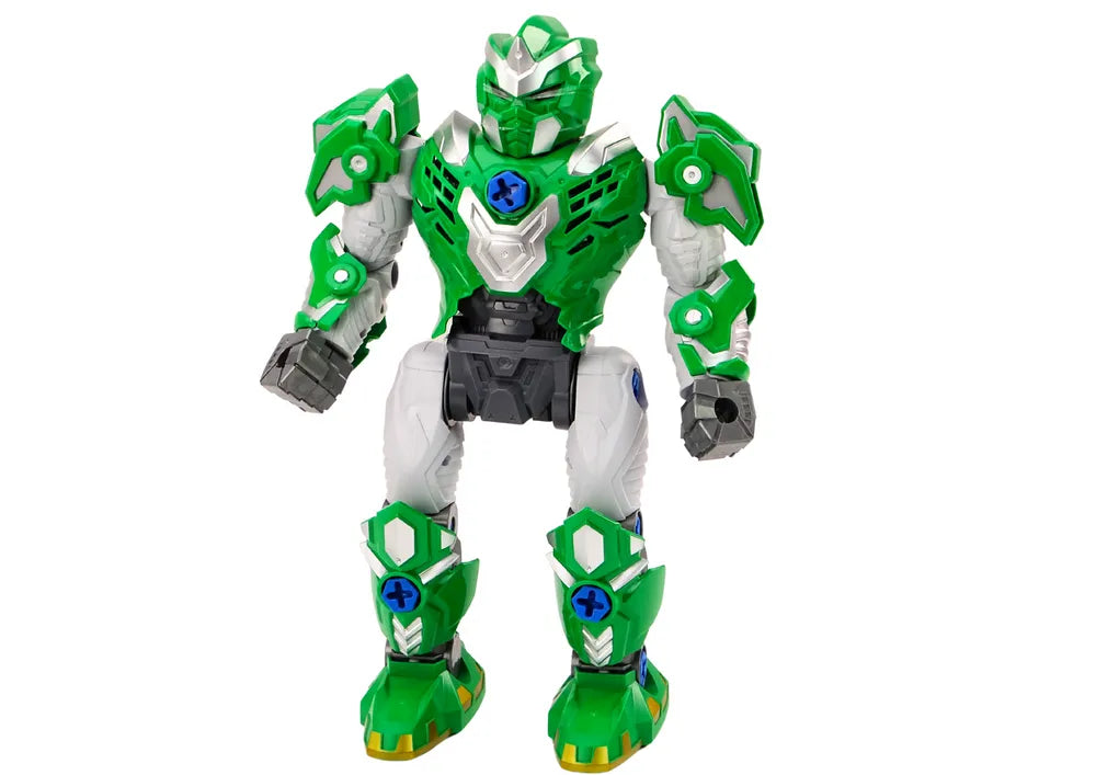 Žalias suveržiamas robotas su grąžtu